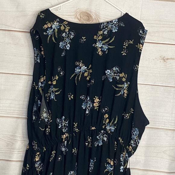 Chelsea Studio Black Floral Print Surplice Neckline High-Low Dress Size 4X - Picture 5 of 8